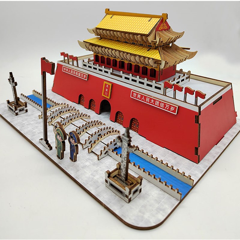 极速木质3D立体拼图北京天坛手工益智拼装天安门仿V真建筑模型拼