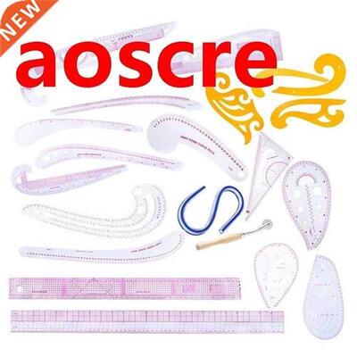 极速21aPcs Sewing Ruler Line French Curve Ruler Cutting Mat