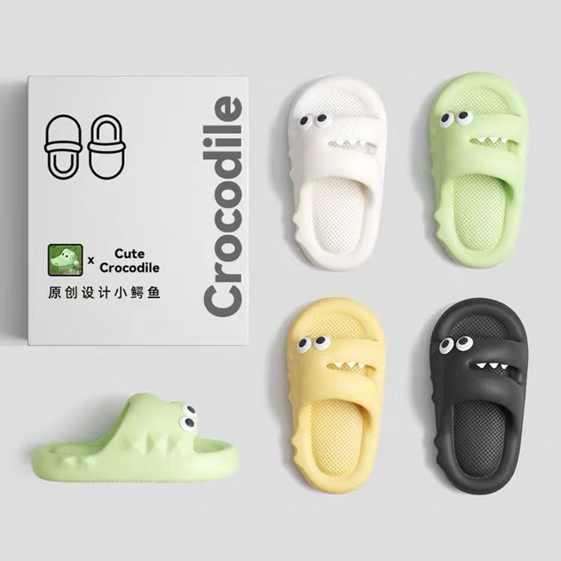 极速2023f年新款男大童拖鞋春秋季恐龙居家室内眼睛卡通儿童女大