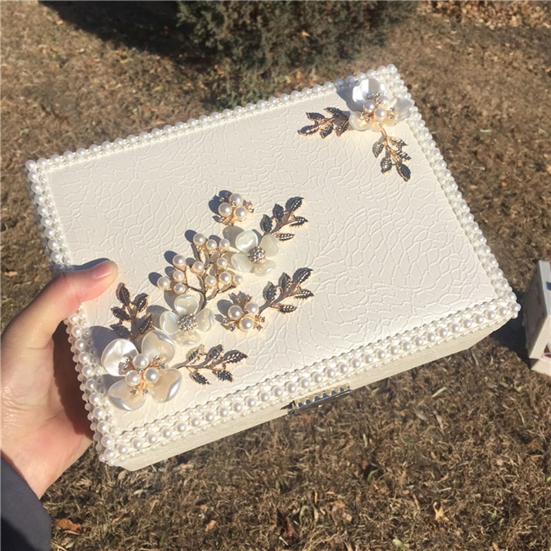 极速创意礼品田园风首饰盒简约小清新G饰品整理收纳盒箱子皮革多