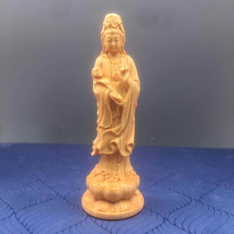 极速l崖黄木雕菩萨红木如小意观音杨佛像挂饰血檀W木柏吊坠挂件佛