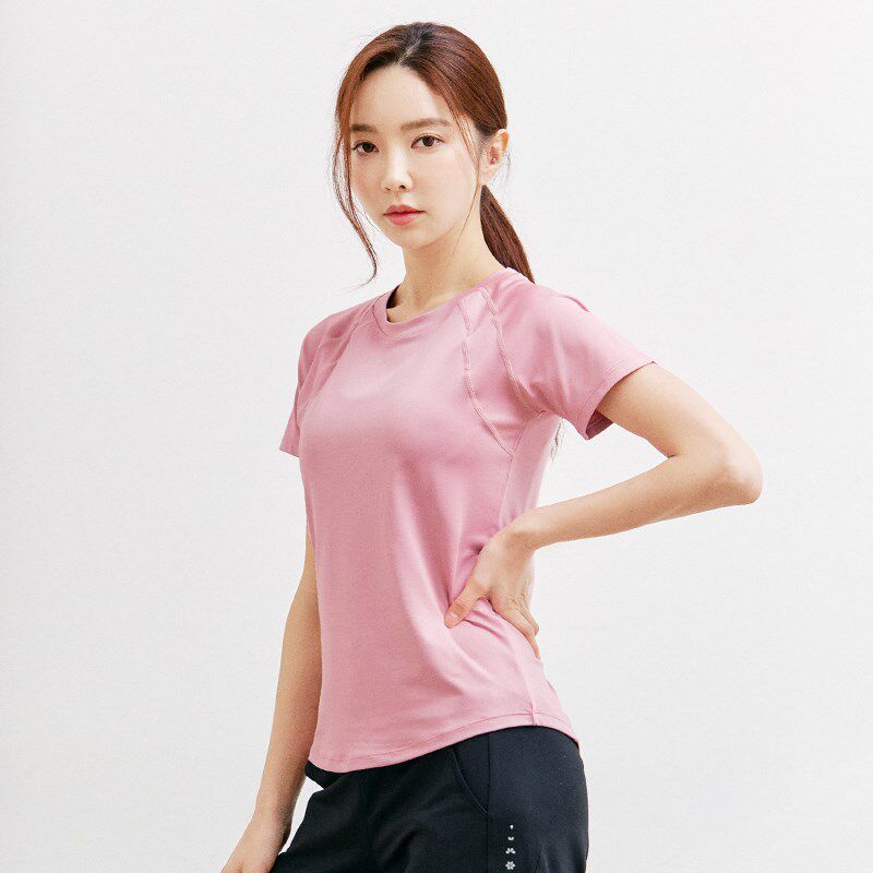 新品夏季瑜伽服上衣女士宽松显瘦晨跑步速干衣Q薄款健身房运动短