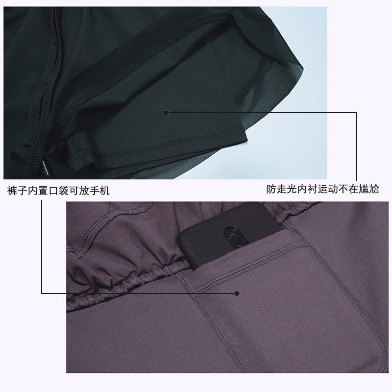 新品夏季休闲运动短裤女r健身房高腰跑步裤子薄款速干外穿防走光