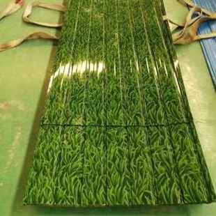 极速新销彩钢喷绘印花小草围w挡绿色草皮工地草坪墙板彩板钢片铁