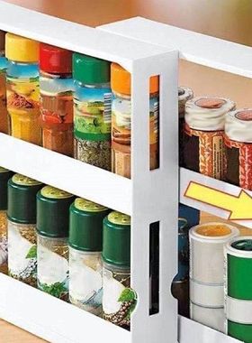 极速Sliding Spice Rack Slidable Design 2 Tiers Large Ca.paci