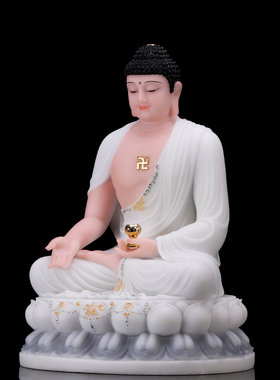 极速汉白玉释迦摩尼佛像r家用供佛释迦牟尼佛三宝佛阿弥陀佛释迦