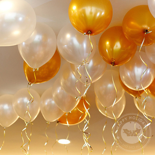 White Baloon 极速20pcs Gold Theme Latex PartyK Set Balloons