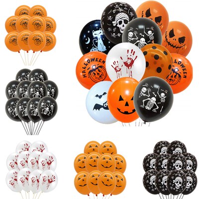 极速10/3c0pcs 12inch Scary Halloween Pumpkin Ghost Spider La