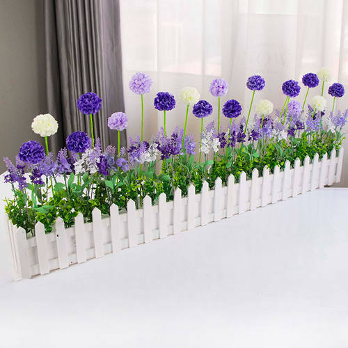 极速栅栏塑料假花仿真花客厅墙角阳窗台隔断遮挡R装饰绿植摆设盆