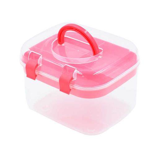 极速包邮彩色家用大m号针线工具零件收纳盒手提塑料透明双层空整,居家布艺,收纳盒,淘宝优惠券,粉丝福利购,淘宝优惠卷