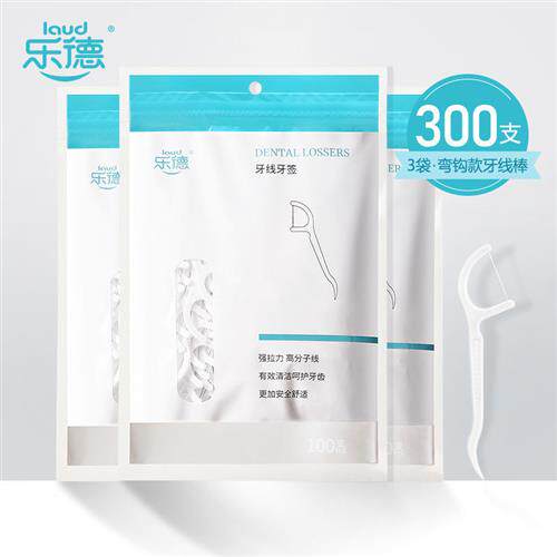 新品乐德牙线棒家庭装超细极滑牙线3F00支袋装随身护理剔牙一次性