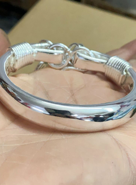 纯银手工999足镯女定制实