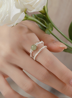 【巷南】925纯银和田玉戒