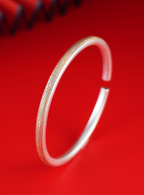 足银9999实心描金祥云圆棍