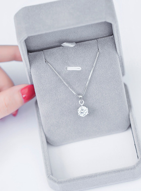 925纯银项链女纯银吊坠简约气质韩版锁气质银项链潮网红