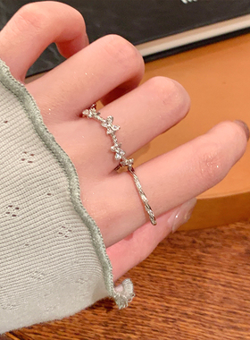 韩系简约蝴蝶戒指女小众