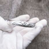 纯银999足银手镯女小清新手工雕花款 定制 新款