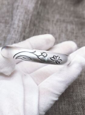 纯银999足手镯女小清新工