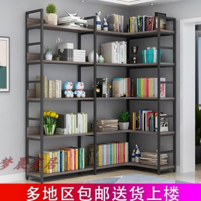 转角置物架落地落地拐多层客厅简约型储藏室储物架角展示架L书架