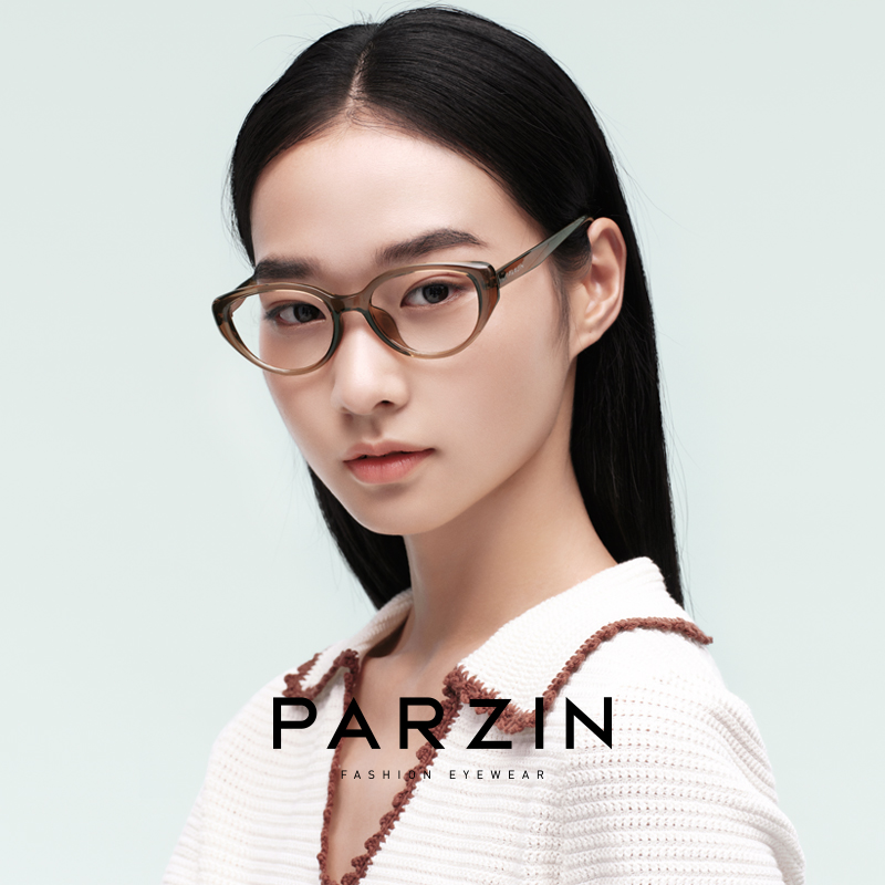 帕森轻盈复古黑框眼镜女 猫眼素颜镜架定制可配度数近视镜31055