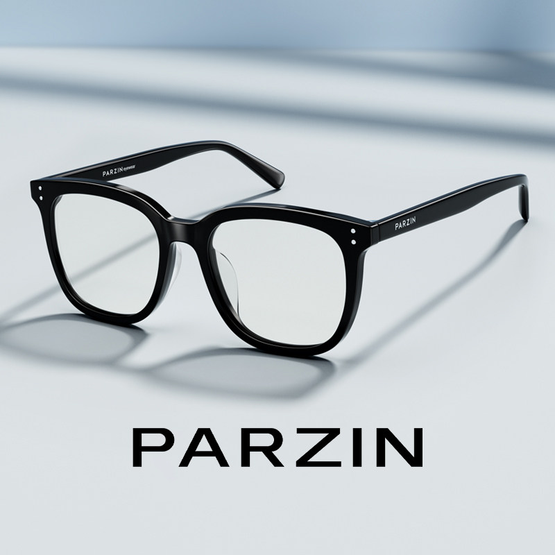 帕森素颜黑框眼镜架女方圆脸百搭板材可配蔡司近视眼镜男PZ15858