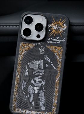 LLC适用苹果iPhone16ProMax《大卫-米开朗基罗》全包磁吸凯夫拉超薄手机壳