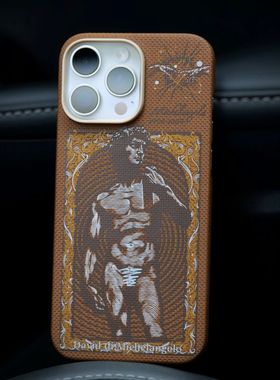 LLC适用苹果iPhone16ProMax大卫-米开朗基罗PBO纤维全包手机壳外置MagSafe磁吸新款超薄保护壳