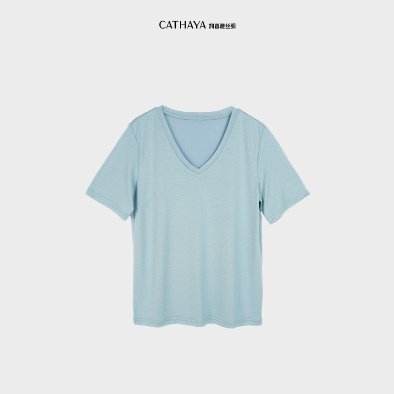 凯喜雅V领短袖面膜T恤