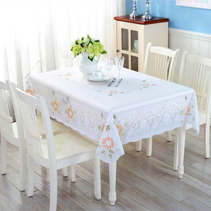 餐桌布长方形隔热田园PVC现代简约白色花朵防水免洗蕾丝盖布台布,居家布艺,桌布,淘宝优惠券,粉丝福利购,淘宝优惠卷
