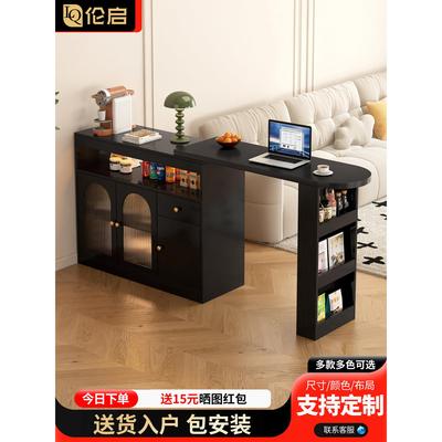 可伸缩吧台桌岛台餐边柜一体家用客厅隔断小户型阳台靠墙沙发边柜