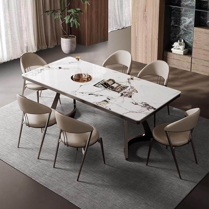 意式极简岩板餐桌轻奢现代简约小户型家用高端奢石长方形桌椅组合,住宅家具,岩板餐桌,淘宝优惠券,粉丝福利购,淘宝优惠卷