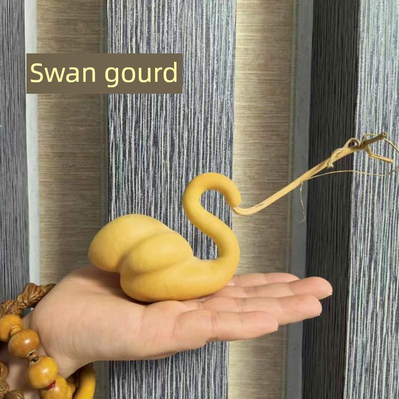 天鹅葫芦 摆件天然生长手把件盘玩勒扎工艺文玩葫芦异形观赏 挂件