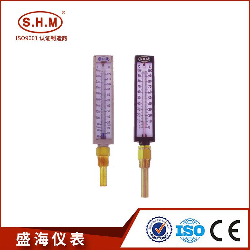 六英寸工业温度计 灰色黑色壳体 红水蓝水酒精煤油 玻璃温度计