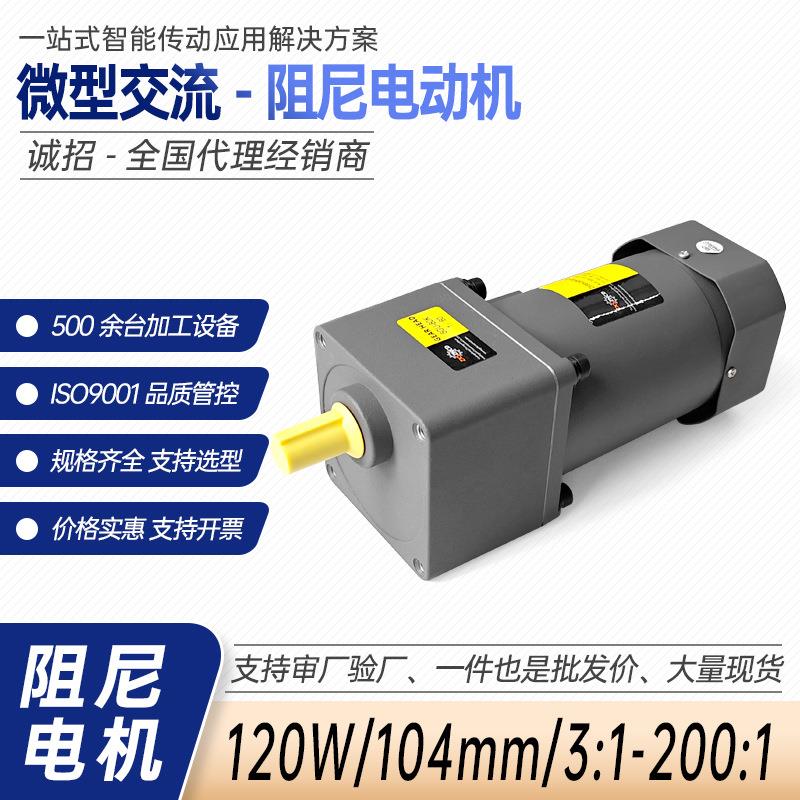 外径104mm微型阻尼交流减速电动机功率120W输送机送料机齿轮减速