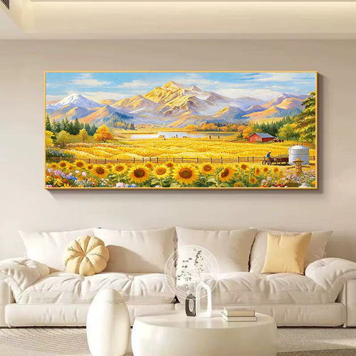 大芬村手绘日照金山客厅油画