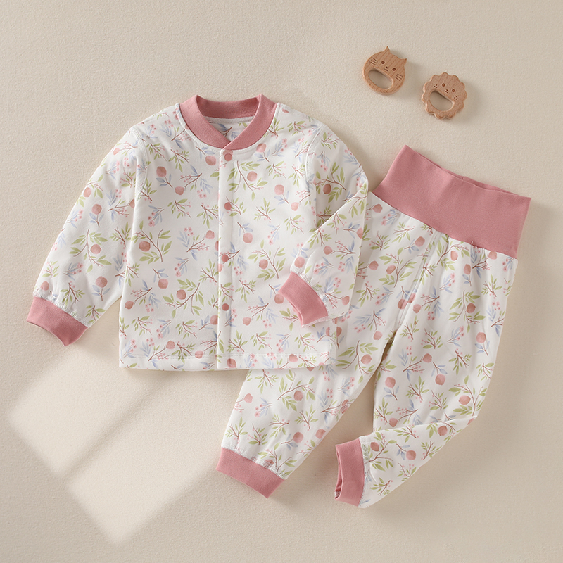 苏豆婴儿秋冬季纯棉夹棉两件套装