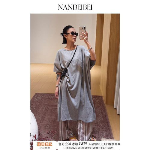 夏季慵懒极简宽松短袖T恤连衣裙