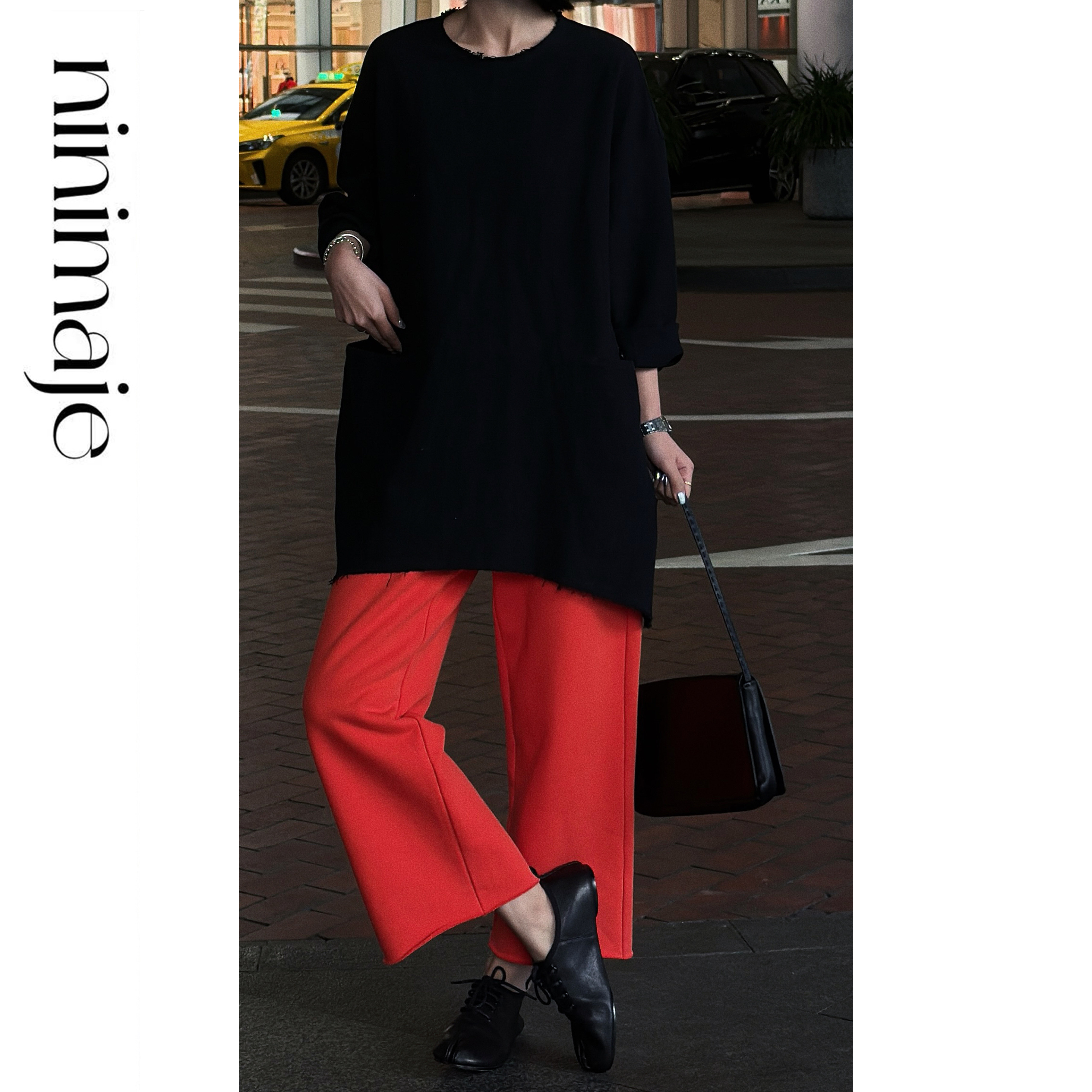 南北贝黑色重磅棉麻外套女春季毛边下摆双口袋套头长款高级感上衣,女装/女士精品,短外套,淘宝优惠券,粉丝福利购,淘宝优惠卷