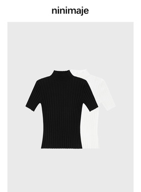 现货/'南北贝'row系毛衫'白色圆领套头针织衫气质高级感毛衣女秋