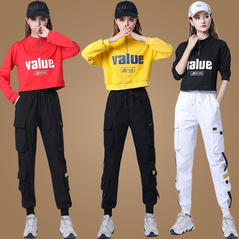 杨丽萍宽松曳步长袖短款运动舞蹈服广场舞服装套装女秋冬时尚新款