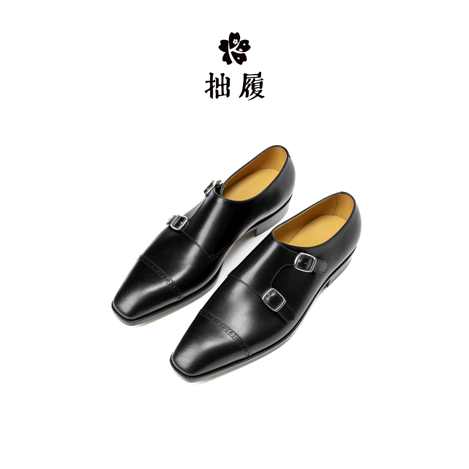 男士正装手工皮鞋布洛克孟克鞋图片