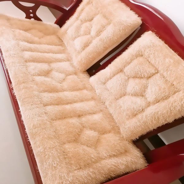 长毛垫沙发三人中式双红木方坐垫冬天防滑毛毯毛绒座垫季组合秋冬