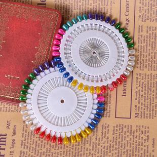 彩色珠针大头针固定珍珠定位服装缝纫立裁大号定型针手工DIY拼布