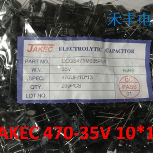 JAKEC全新电解电容 35V470UF 35V 470UF 10*13 250PCS/包=30元