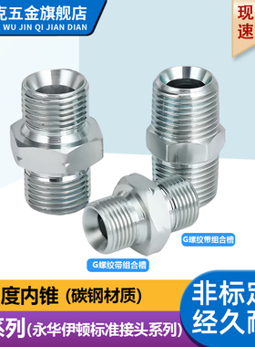 1B系列60度内锥永华标准英制G螺纹凹面喇叭口2/3/4/6分C型管接头