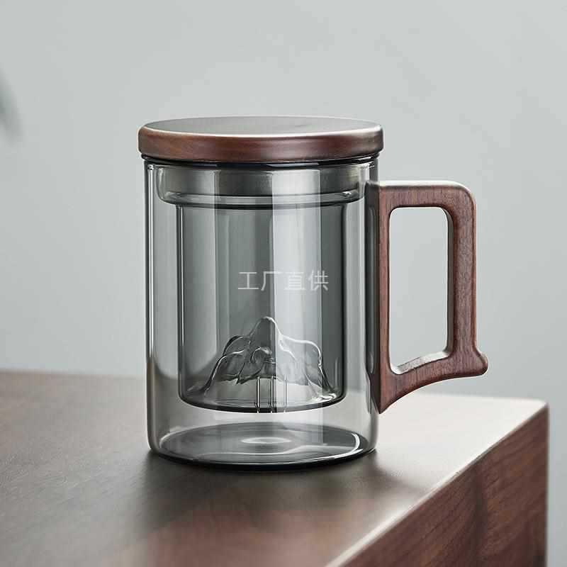 忆壶茶耐高温玻璃泡茶杯茶水分离水杯男士办公室个人日式过滤