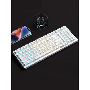 Hi75白色侧刻透光磁轴键帽OEM高度PBT客制化68/75/87/98键配列108