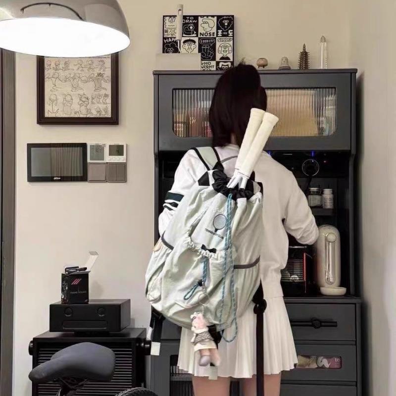 羽毛球包薄荷曼波色男女网球拍背包轻便运动旅游大容量抽绳双肩书