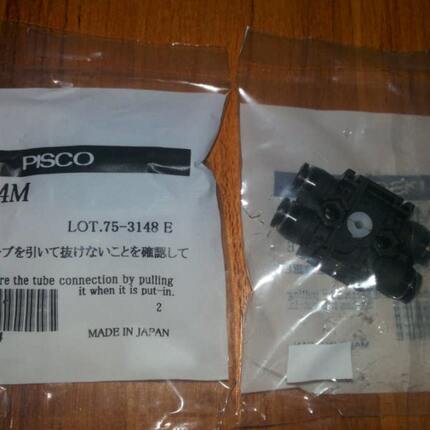 日本PISCO连接器直通接头串联四通接头继手QC4-4 QC6-6 8原装正品