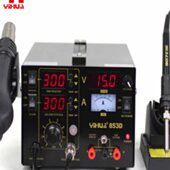 853D三合一热风拆焊台带电源1A2A枪焊台防静电调恒温 谊华YH 包邮